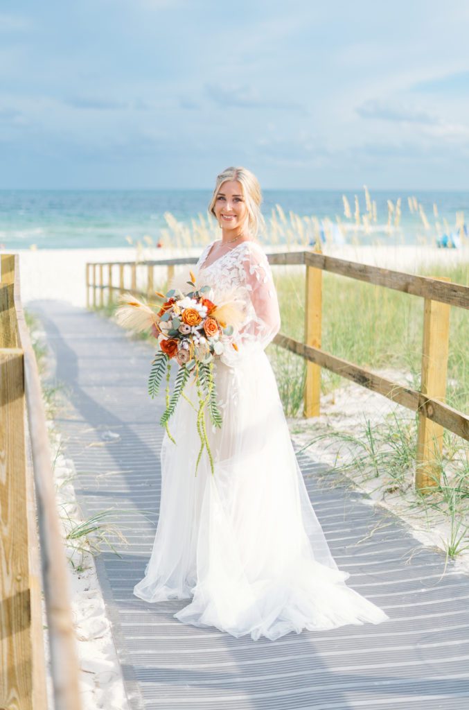 summer time flowy beach wedding dress