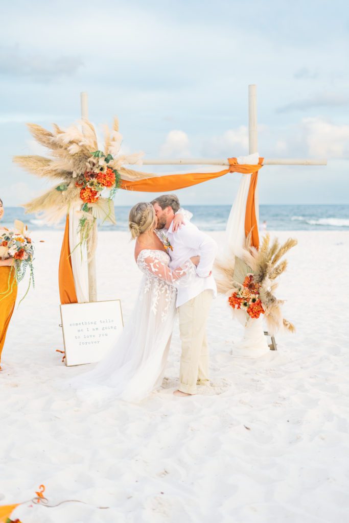 Boho beach wedding on the gulf coast of alabama in orange beach